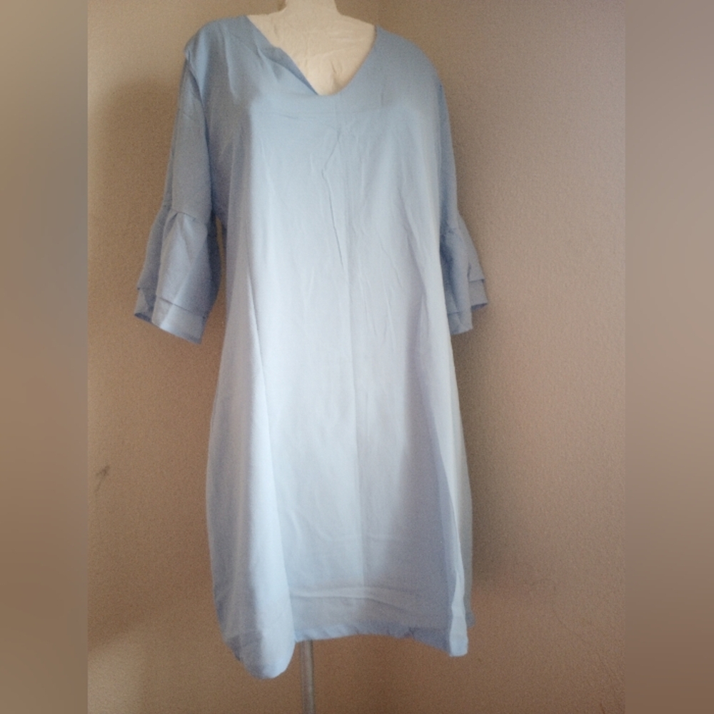 Light Blue V-Neck Dress